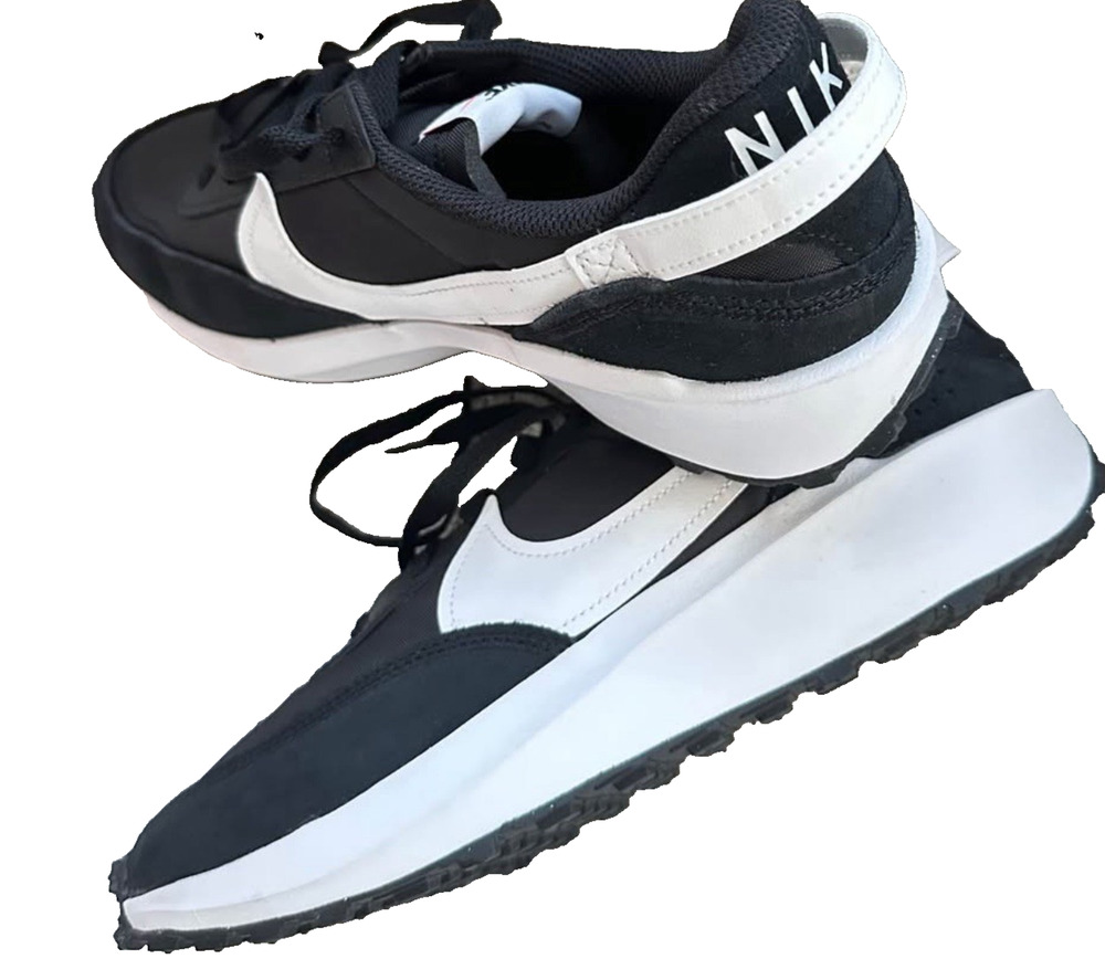 NEW Nike Waffle Debut Casual Sneakers Black White DH9522 001 Mens Sizes 9.5